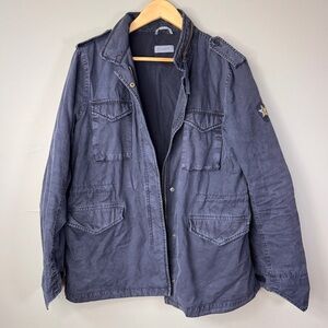 HunkyDory Stockholm Men's Size Medium Navy Blue Cotton Light Field Jacket Zip up